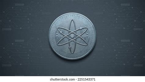 Cosmos Atom Crypto Currency D Coin Stock Illustration