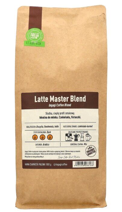 Kawa Ziarnista Ingagi Coffee Latte Master Blend Kg Konesso Pl