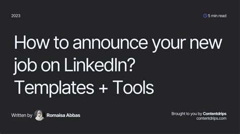 How To Announce Your New Job On Linkedin Templates Tools Contentdrips