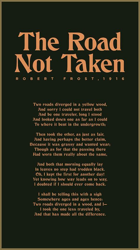 The Road Not Taken By Robert Frost Wallpaper