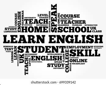 Learn English Word Cloud Collage Education Stock Vector Royalty Free