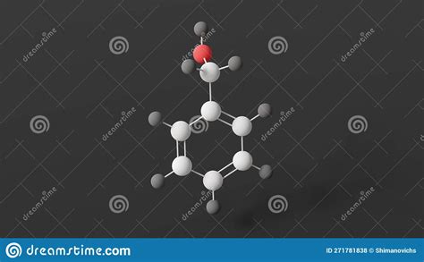 Benzyl Alcohol Molecule Molecular Structure Aromatic Alcohol Ball And Stick 3d Model