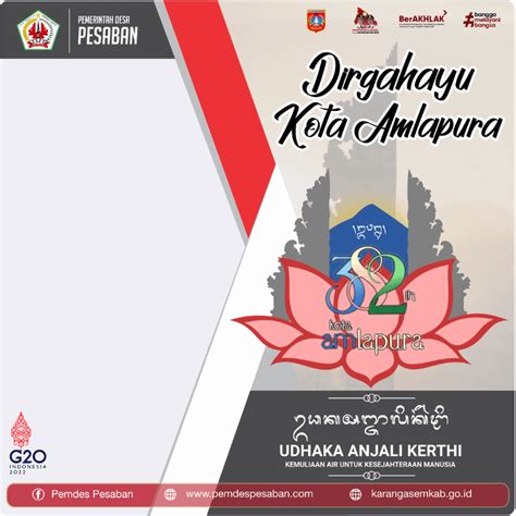 Ragam Twibbon HUT Kota Amlapura Ke 382 Tahun 2022 Waca Berita