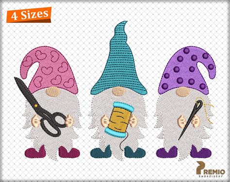 Sewing Gnome Embroidery Designs Sewing Machine Embroidery Designs