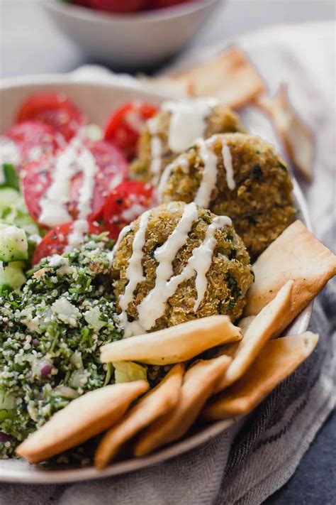 Vegan Mediterranean Quinoa Falafel Salad Healthy Vegan Vegan