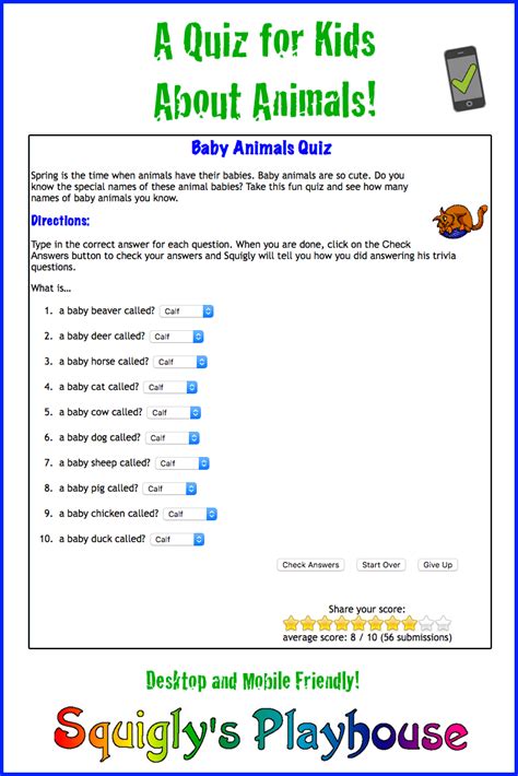 Baby Animals Names Quiz