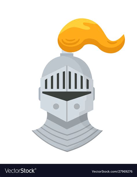 Medieval knight helmet flat Royalty Free Vector Image