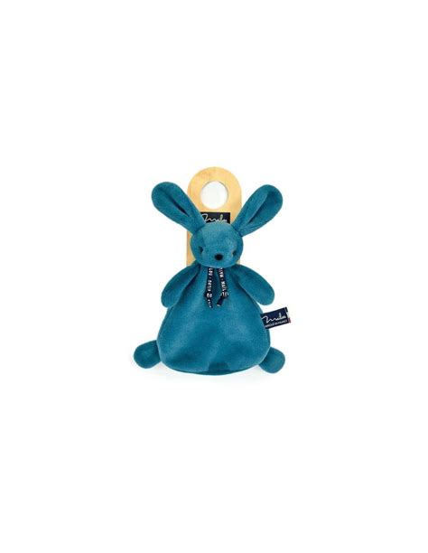 Doudou lapin bleu minéral Les Dorlotin fabriqué en France Maïlou