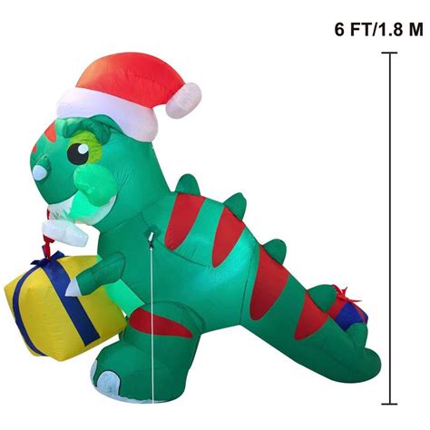 Syncfun 6ft Christmas Inflatable Dinosaur With Built In Leds Bed Bath And Beyond 38339336