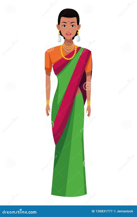 Indian Woman Wearing Traditional Hindu Clothes Stock Vector - Illustration of cultural, clothes ...