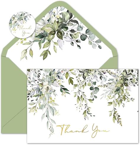 Amazon Whaline Pack Greenery Thank You Cards Bulk Boxed