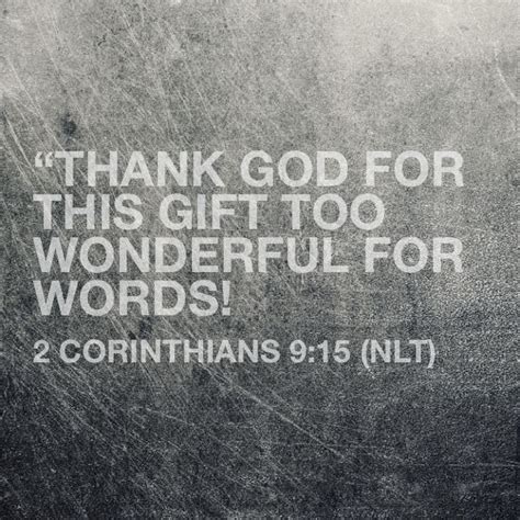 Thank God For This Gift Too Wonderful For Words 2 Corinthians 9