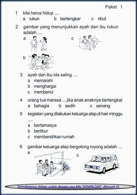 Soal Pkn Kelas 1 Sd Semester 1 Kurikulum 2013 Homecare24