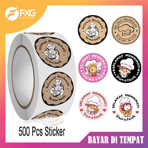 Jual FXG 1 ROLL 500Pcs Sticker Serbaguna Stiker Makanan Thankyou