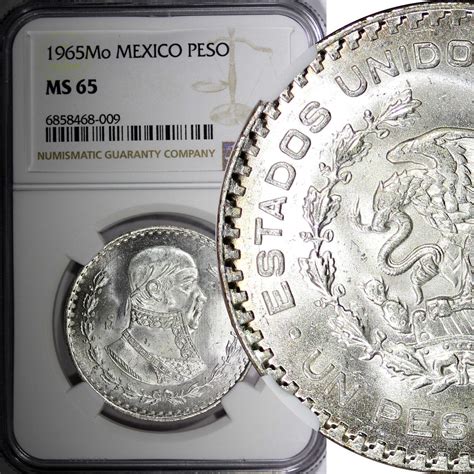 Peso Mexico Jose Morelos Silver Mo Ngc Ms Km Ma Shops