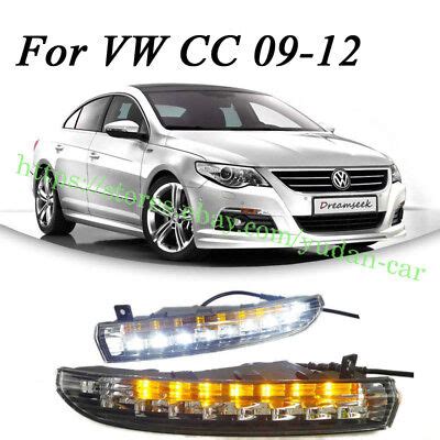 Pc Car Led Drl Daytime Running Lights Turn Signal For Vw Passat Cc