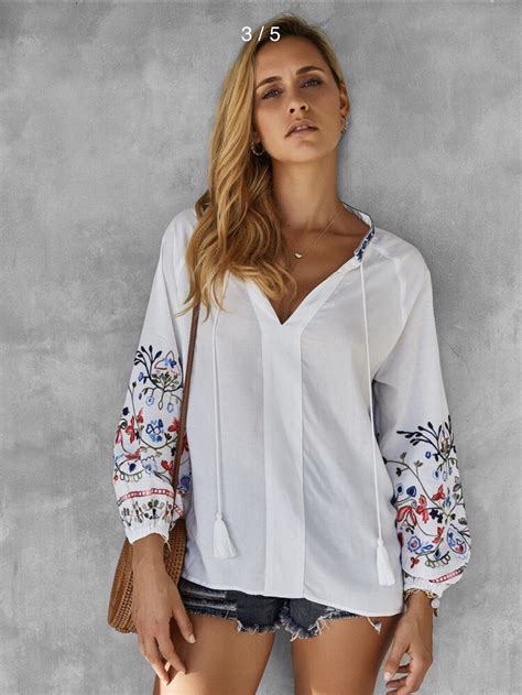 Floral Top White Flowy Shirt Boho Style Clothing Hippie Etsy In 2020