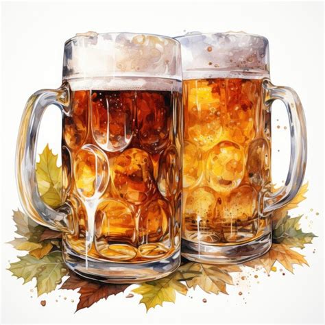 Premium Ai Image Watercolor Beer Clipart Generative Ai