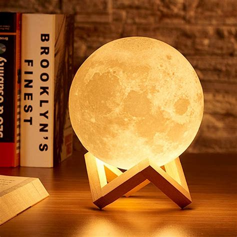 Ethereal Glow Moon Lamp With Stand - WallMantra