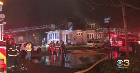 2 Escape Overnight House Fire In Croydon Fire Ruled Arson Cbs