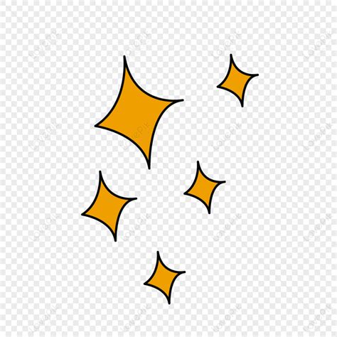 Yellow Four Pointed Star Cartoon Four Stars Stars Png Transparent