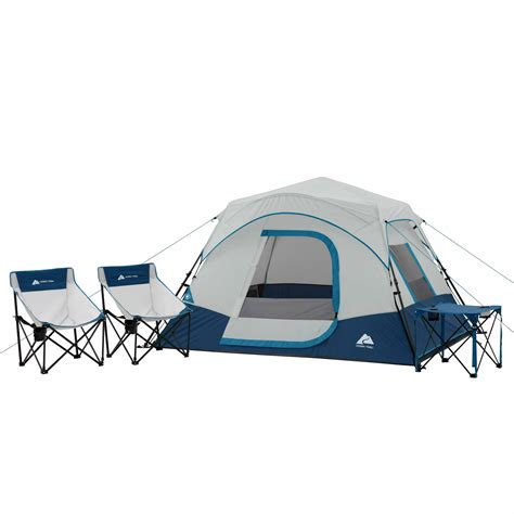 Ozark Trail 4 Piece Camping Combo 4 Person Instant Tent 2 Chairs