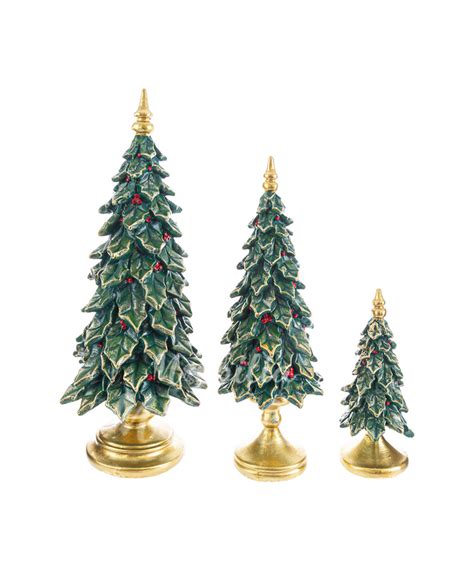 Scultura Albero Di Natale Con Decori Oro E Rossi Mobilia Store Home