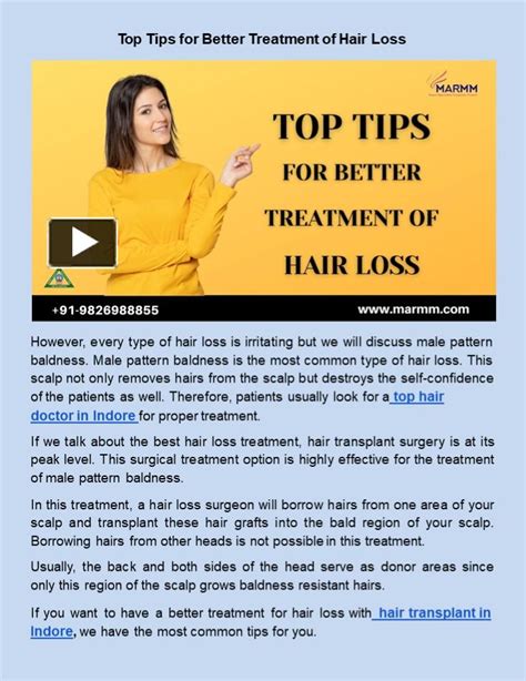 Ppt Top Tips For Better Treatment Of Hair Loss Powerpoint