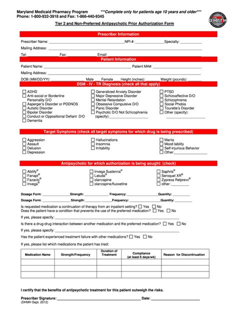 Maryland Medicaid Prior Authorization 2012 2024 Form Fill Out And