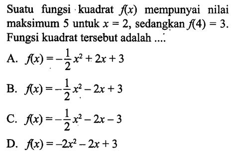 Gambarkan Grafik Fungsi Kuadrat Berikut Y X 2 3x 2