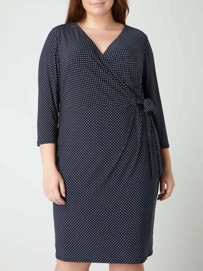 Lauren Ralph Lauren Curve PLUS SIZE Kleid In Wickel Optik Marine