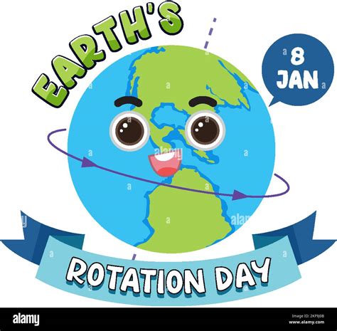 Earth Rotation Day Banner Design Illustration Stock Vector Image Art