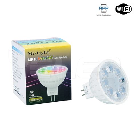 Żarówka LED RGB CCT RGBWW MR16 4W 12V AC DC FUT104 ELED