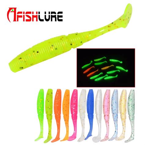 Luminous T Tail Soft Lure Pcs Lot Fishing Lure Noctilucous Worm Mm