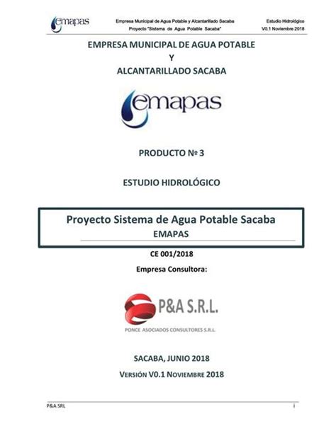 Proyecto Sistema De Agua Potable Sacaba Alex Villafan Udocz