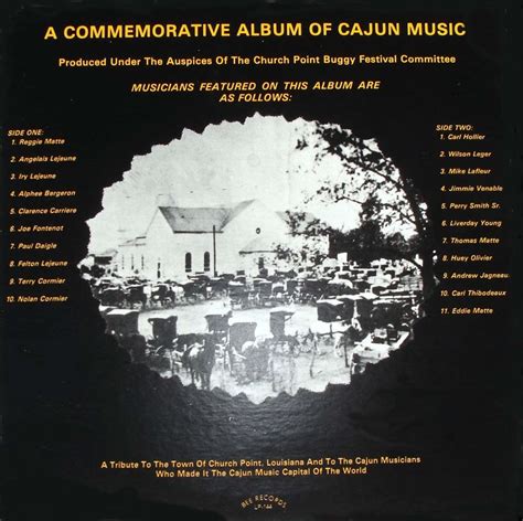 Various Artists A Commemorative Album Of Cajun Music Zydeco Music