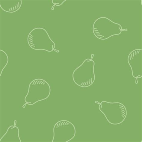 Patrón Transparente Verde Con Pera De Contorno Vector Premium