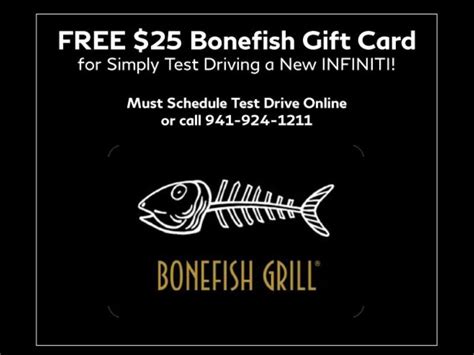 Get a $25 Bonefish Grill Gift Card for Test Drives