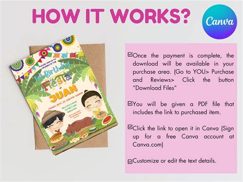 Editable Filipino Fiesta Theme Birthday Invitation Canva Filipino