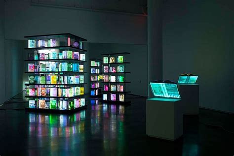 A Futuristic Digital Library Created With Colorful Led Books Bit Rebels