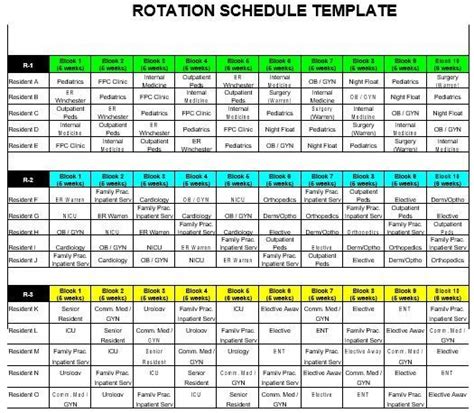 Rotating Schedule Templates High School Schedule Time Schedule