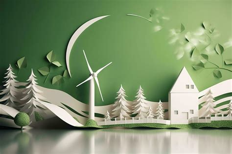 Papel Arte Renovable Energ A Con Verde Energ A Tal Como Viento