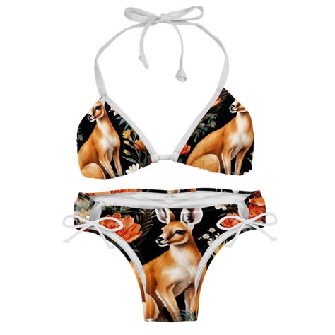 Kangaroo Adjustable Strap Bikini Set With Detachable Sponge Two Pack