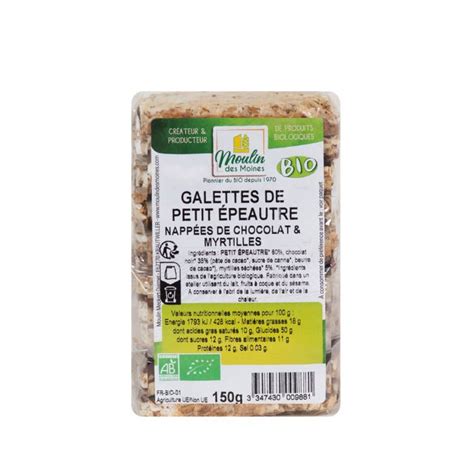 Galettes de petit épeautre chocolat aux myrtilles bio 160g Boutique