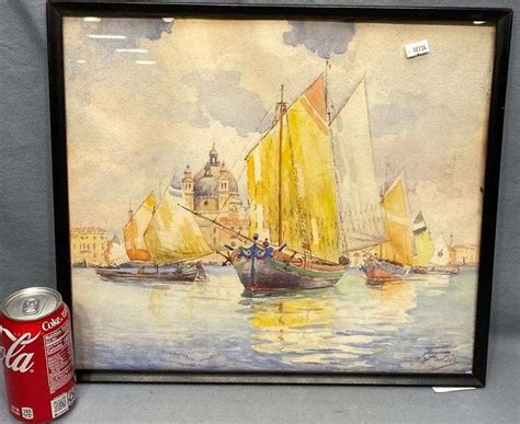 Venetian Scene Watercolor Painting Dixon S Auction At Crumpton