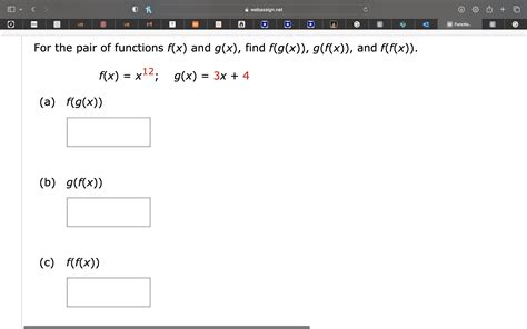 Solved For The Pair Of Functions F X ﻿and G X ﻿find