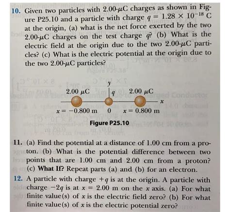 Solved 10 Given Two Particles With 2 00 UC Charges As Shown Chegg