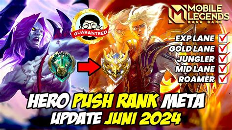 HERO META MOBILE LEGENDS UPDATE JUNI 2024 HERO PUSH RANK EPIC SAMPAI