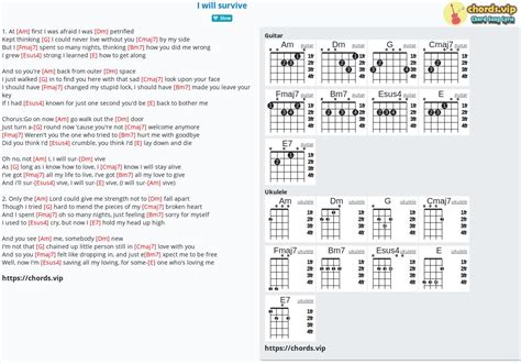 Chord I Will Survive Tab Song Lyric Sheet Guitar Ukulele