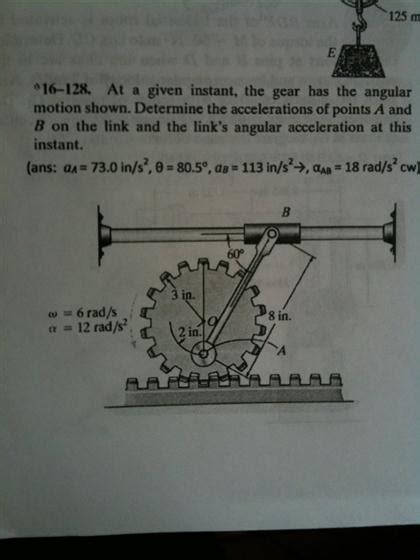 Solved At A Given Instant The Gear Has The Angular Motion